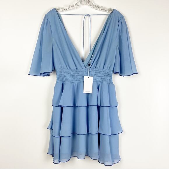 Lovers + Friends Billie Mini Dress Baby Blue New With Tags Size XXS - Picture 3 of 11